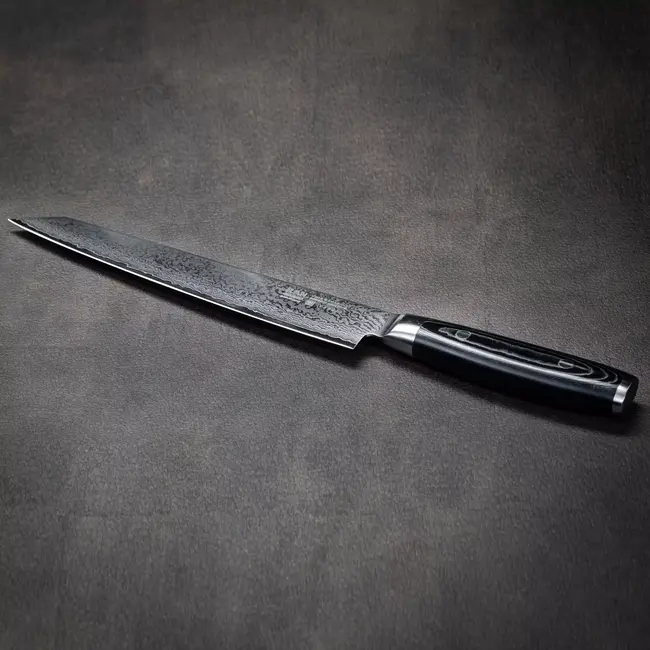 Yaxell Ran Sujihiki 25,5 cm – Sushimes / Fileermes – 69 Lagen Damaststaal – VG10 Staal – 61 HRC – Canvas-Micarta Heft