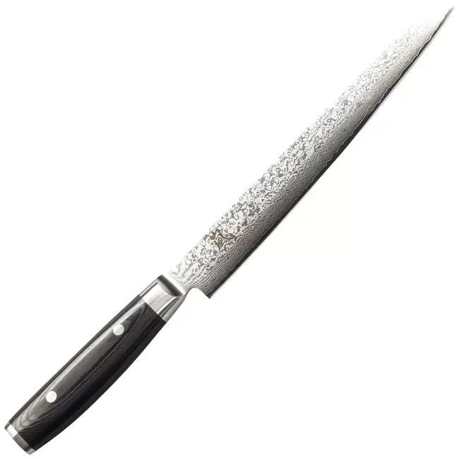 Yaxell Ran Sujihiki 25,5 cm – Sushimes / Fileermes – 69 Lagen Damaststaal – VG10 Staal – 61 HRC – Canvas-Micarta Heft