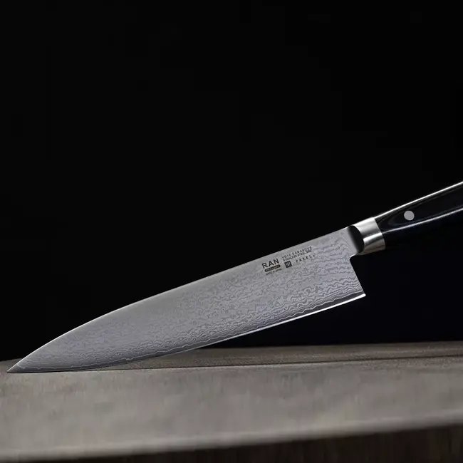 Yaxell Ran Koksmes 24 cm – 69 Lagen Damaststaal – VG10 Staal – 61 HRC – Canvas-Micarta Heft