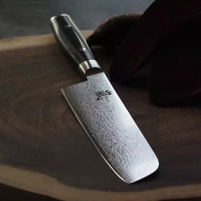 Yaxell Ran Nakiri Koksmes 16,5 cm – 69 Lagen Damaststaal – VG10 Staal – 61 HRC – Canvas-Micarta Heft