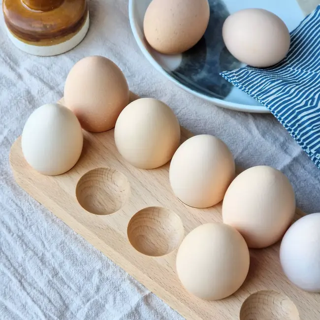 HOCHO Beukenhouten eierhouder voor 10 eieren 235x100x20 mm