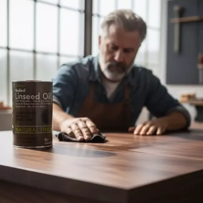 Materialix Gekookte lijnzaadolie – 1 liter – voedselveilig voor hout en steen met sneldrogende slijtvaste beschermende afwerking