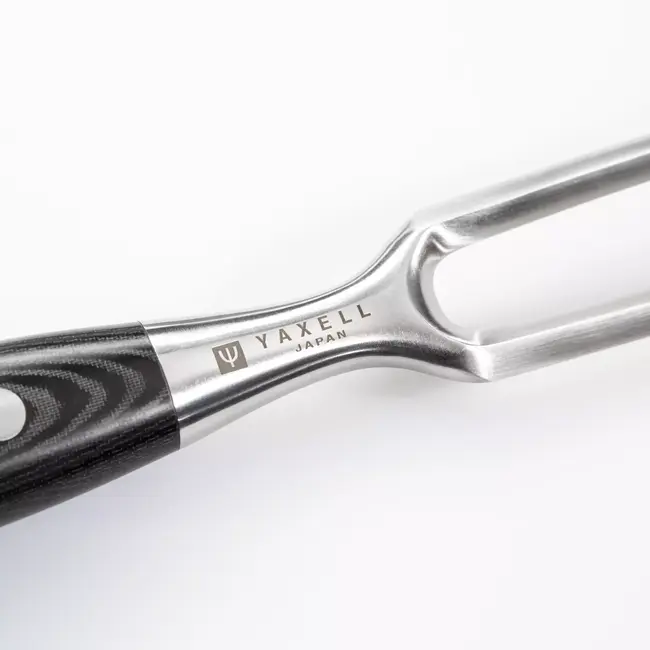 Yaxell Ran Messenset – Giftset – 2-delig – Vleesmes van 18 cm en een Vleesvork van 16 cm – 69 Lagen Damaststaal – VG10 Staal – 61 HRC – Canvas-Micarta Heft