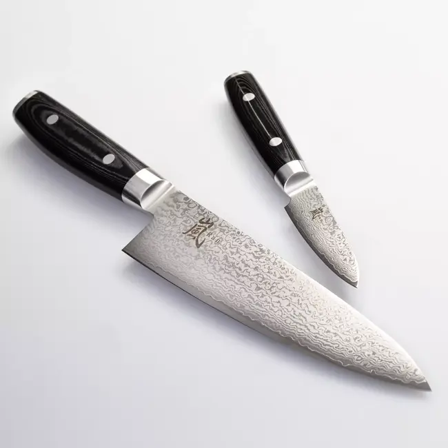 Yaxell Ran Messenset – Giftset – 2-delig – Koksmes 20 cm & Schilmes 8 cm – 69 Lagen Damaststaal – VG10 Staal – 61 HRC – Canvas-Micarta Heft