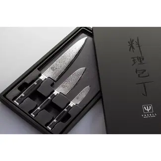 Yaxell Ran Messenset 3-delig - Geschenk Set - VG10 Damast Messen - Japans Vakmanschap