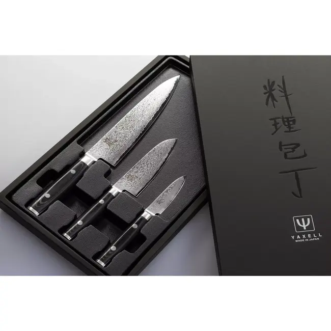 Yaxell Ran Messenset 3-delig - Geschenk Set - VG10 Damast Messen - Japans Vakmanschap
