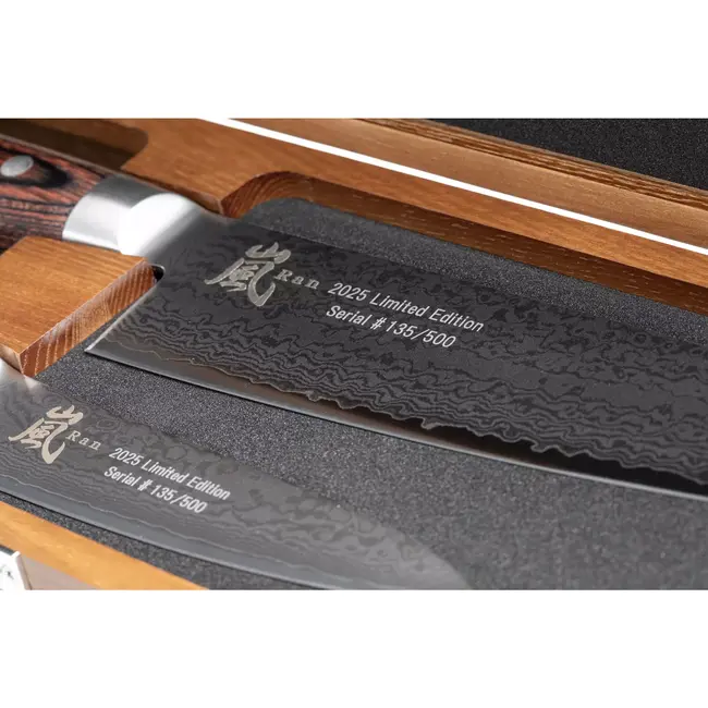 Yaxell Ran Messenset – Giftset – 2-delig – Koksmes 20 cm & Universeelmes 12 cm – 69 Lagen Damaststaal – VG10 Staal – 61 HRC – Mahonie Heft - Limited Edition