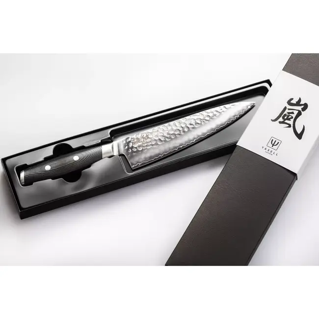 Yaxell Tsuchimon Koksmes 20 cm – VG10 Staal – Gehamerd Lemmet – Micarta Heft