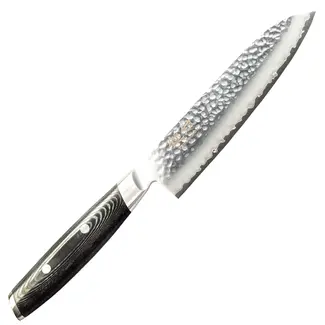 Yaxell Tsuchimon Santoku Koksmes 16,5 cm – VG10 Staal – Gehamerd Lemmet – Micarta Heft