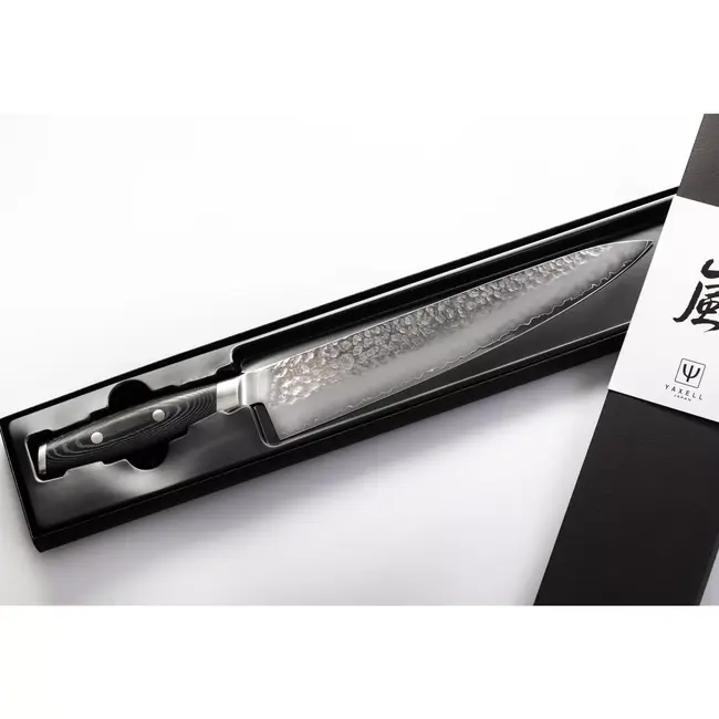 Yaxell Tsuchimon Koksmes 25,5 cm – VG10 Staal – Gehamerd Lemmet – Micarta Heft