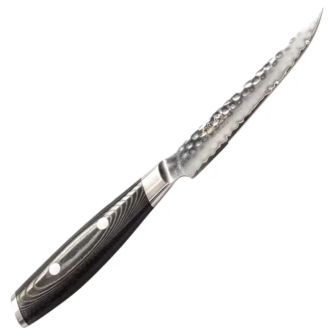 Yaxell Tsuchimon Steakmes 11 cm – VG10 Staal – Gehamerd Lemmet – Micarta Heft