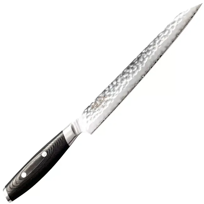 Yaxell Tsuchimon Sujihiki 23 cm – VG10 Staal – Gehamerd Lemmet – Micarta Heft
