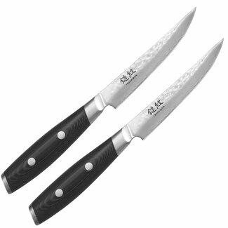Yaxell Tsuchimon Steakmessenset – 2-delig – 3 Lagen Damaststaal – VG10 Staal – Canvas-Micarta Heft