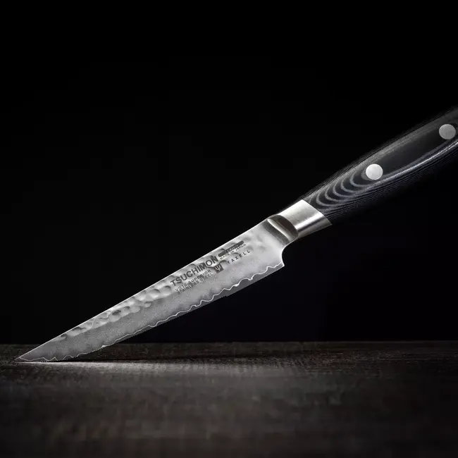 Yaxell Tsuchimon Steakmessenset – 4-delig – 3 Lagen Damaststaal – VG10 Staal – Canvas-Micarta Heft