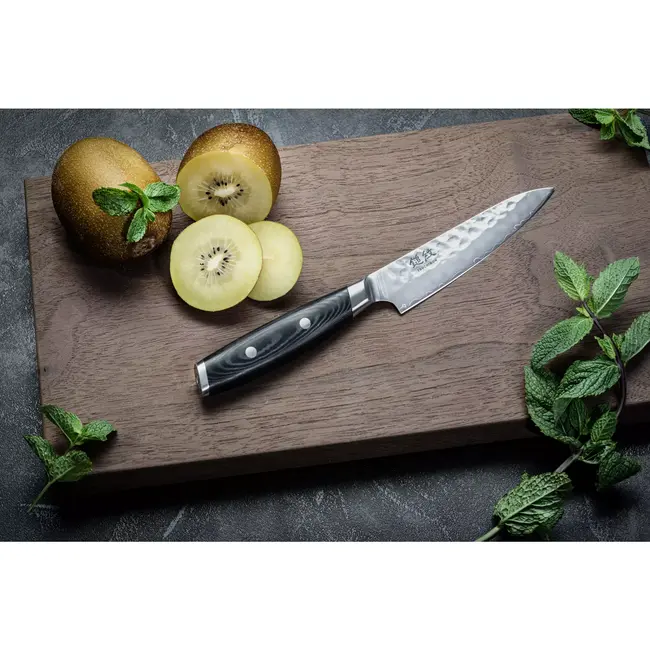 Yaxell Tsuchimon Messenset – 2-delig – Koksmes 20 cm en Universeelmes 12 cm – 3 Lagen Damaststaal – VG10 Staal – Canvas-Micarta Heft