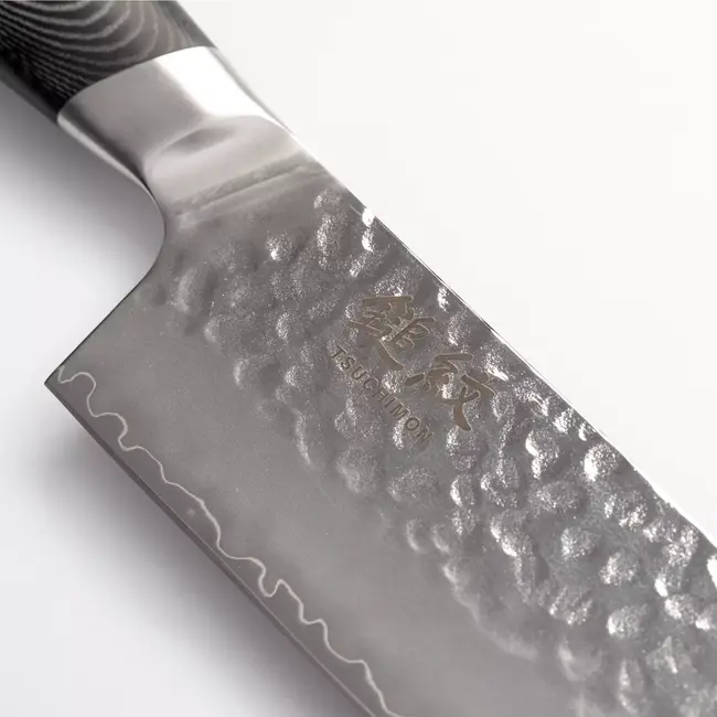 Yaxell Tsuchimon Messenset – 6-delig – Beukenhouten Magnetische Messenhouder met 5 Messen – 3 Lagen Damaststaal – VG10 Staal – Canvas-Micarta Heft