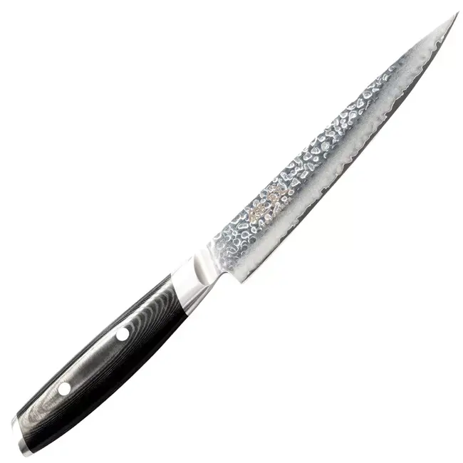 Yaxell Tsuchimon Messenset – 7-delig – Beukenhouten Magnetische Messenhouder met 6 Messen – 3 Lagen Damaststaal – VG10 Staal – Canvas-Micarta Heft