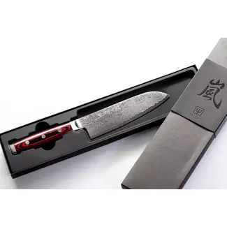 Yaxell Super Gou Santoku Koksmes 16,5 cm – 161 Lagen Damaststaal – SG2 Staal – 63 HRC – Canvas-Micarta Heft
