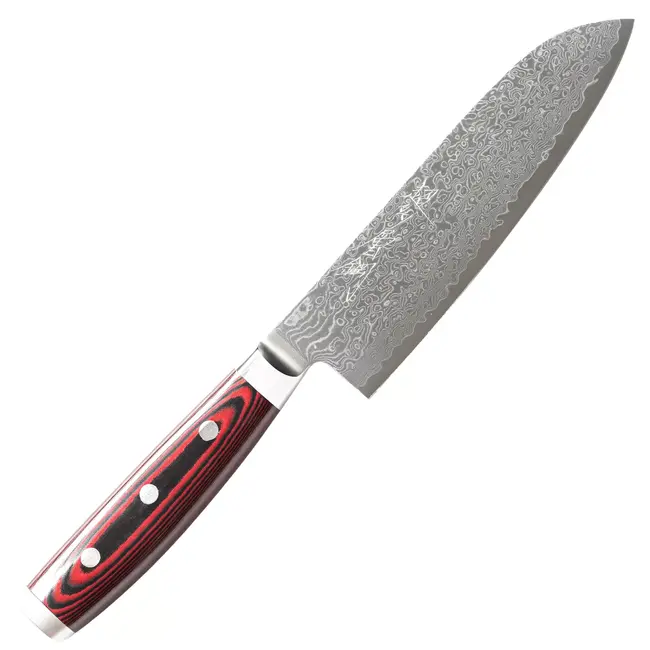 Yaxell Super Gou Santoku Koksmes 16,5 cm – 161 Lagen Damaststaal – SG2 Staal – 63 HRC – Canvas-Micarta Heft