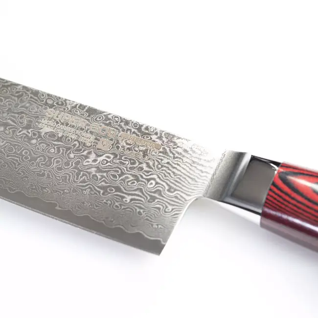 Yaxell Super Gou Santoku Koksmes 16,5 cm – 161 Lagen Damaststaal – SG2 Staal – 63 HRC – Canvas-Micarta Heft