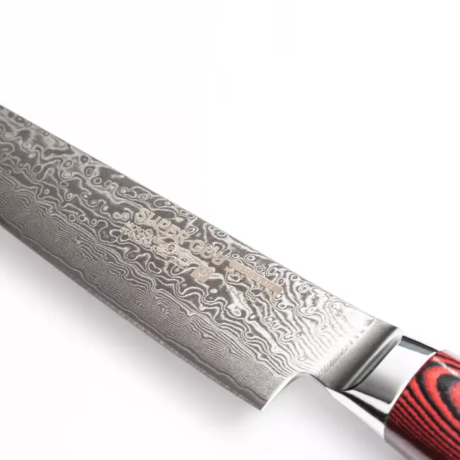 Yaxell Super Gou Vleesmes 18 cm – 161 Lagen Damaststaal – SG2 Staal – 63 HRC – Canvas-Micarta Heft