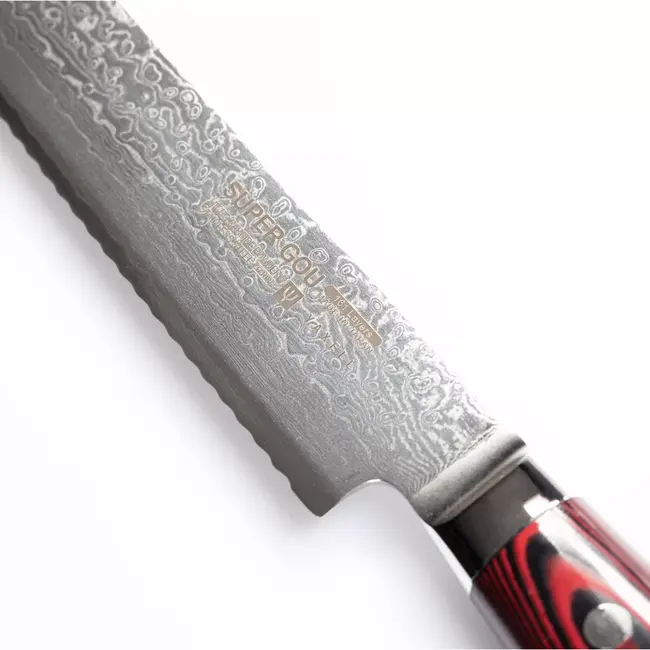 Yaxell Super Gou Broodmes 23 cm – 161 Lagen Damaststaal – SG2 Staal – 63 HRC – Canvas-Micarta Heft