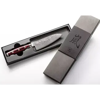 Yaxell Super Gou Santoku Koksmes – 12,5 cm – 161 Lagen Damaststaal – SG2 Staal – 63 HRC – Canvas-Micarta Heft