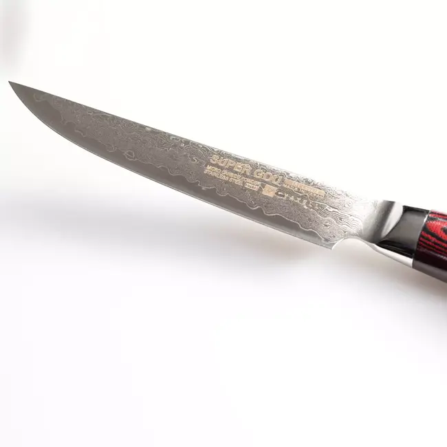 Yaxell Super Gou Steakmes – 12 cm – 161 Lagen Damaststaal – SG2 Staal – 63 HRC – Canvas-Micarta Heft