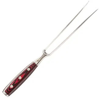 Yaxell Super Gou Vleesvork 16 cm – 161 Lagen Damaststaal – SG2 Staal – 63 HRC – Canvas-Micarta Heft
