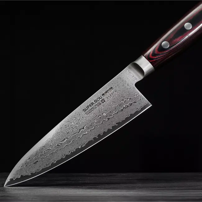 Yaxell Super Gou Koksmes 15 cm – 161 Lagen Damaststaal – SG2 Staal – 63 HRC – Canvas-Micarta Heft