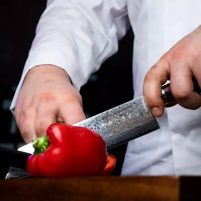 Yaxell Super Gou Kiritsuke Koksmes 20 cm – 161 Lagen Damaststaal – SG2 Staal – 63 HRC – Canvas-Micarta Heft