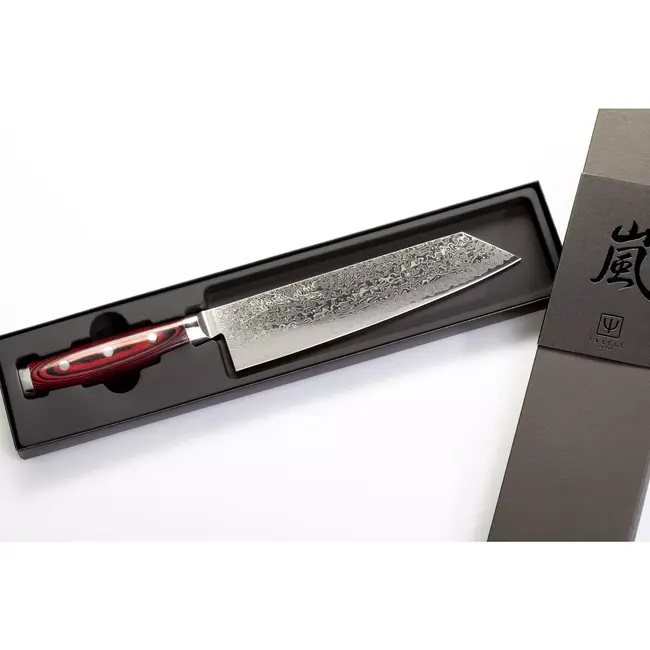 Yaxell Super Gou Kiritsuke Koksmes 20 cm – 161 Lagen Damaststaal – SG2 Staal – 63 HRC – Canvas-Micarta Heft