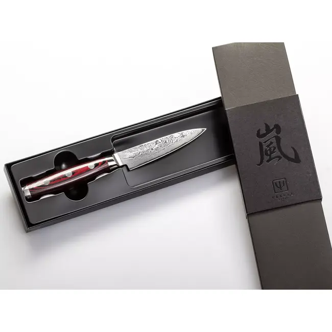 Yaxell Super Gou Officemes 10 cm – 161 Lagen Damaststaal – SG2 Staal – 63 HRC – Canvas-Micarta Heft