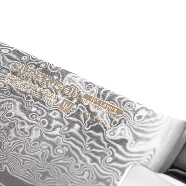 Yaxell Super Gou Officemes 10 cm – 161 Lagen Damaststaal – SG2 Staal – 63 HRC – Canvas-Micarta Heft