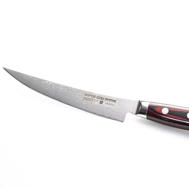 Yaxell Super Gou Uitbeenmes Gebogen 15 cm – 161 Lagen Damaststaal – SG2 Staal – 63 HRC – Canvas-Micarta Heft