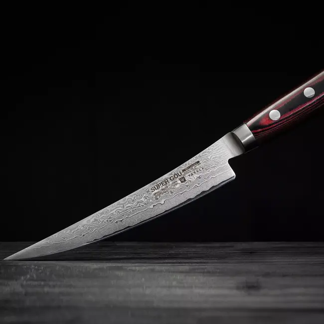 Yaxell Super Gou Uitbeenmes Gebogen 15 cm – 161 Lagen Damaststaal – SG2 Staal – 63 HRC – Canvas-Micarta Heft