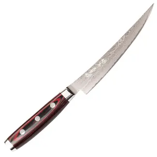 Yaxell Super Gou Uitbeenmes Gebogen 15 cm – 161 Lagen Damaststaal – SG2 Staal – 63 HRC – Canvas-Micarta Heft