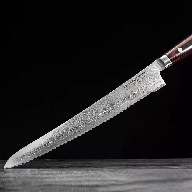 Yaxell Super Gou Broodmes 27 cm – 161 Lagen Damaststaal – SG2 Staal – 63 HRC – Canvas-Micarta Heft