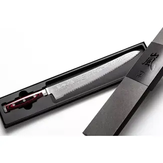 Yaxell Super Gou Broodmes 27 cm – 161 Lagen Damaststaal – SG2 Staal – 63 HRC – Canvas-Micarta Heft