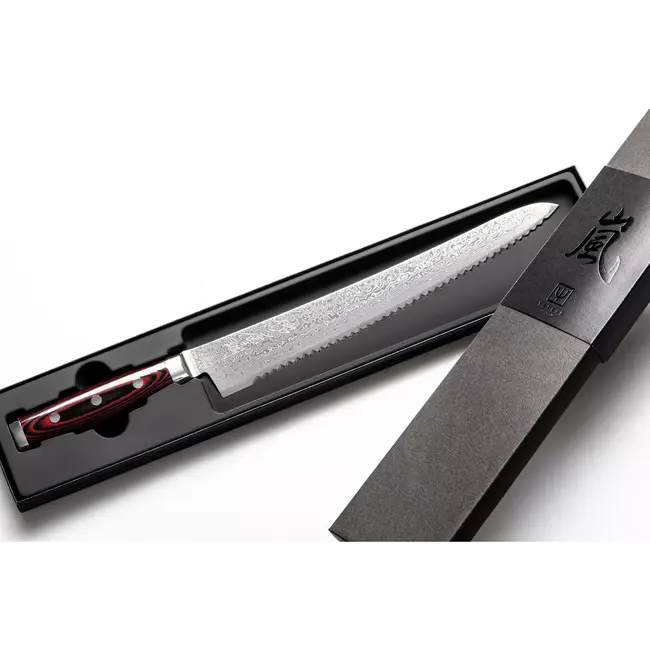 Yaxell Super Gou Broodmes 27 cm – 161 Lagen Damaststaal – SG2 Staal – 63 HRC – Canvas-Micarta Heft