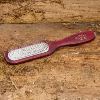 Mars Coat-King Kleine rechthoekige hondenborstel – beukenhout – roestvrijstalen pennen – ergonomische grip – Duits vakmanschap