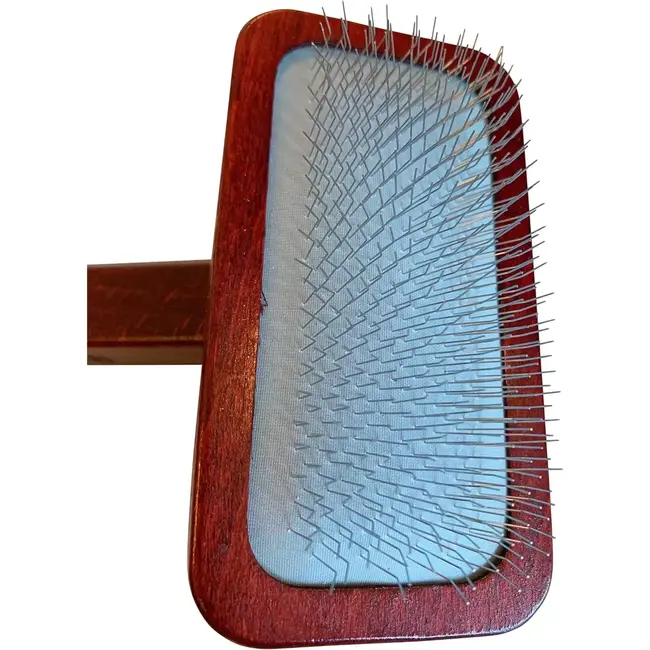 Mars Coat-King Professionele hondenborstel – Slicker en ontwarringsborstel – Beukenhouten handvat – Roestvrijstalen pinnen