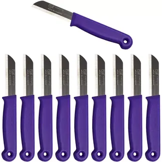 Solingen Schilmesje – RVS Glad – 16 cm met Blade Cover – Paars – 10 Stuks