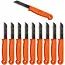 Solingen Schilmesje – RVS Glad – 16 cm met Blade Cover – Oranje – 10 Stuks
