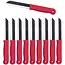 Solingen Schilmesje – RVS Glad – 18,5 cm met Blade Cover – Rood – 10 stuks