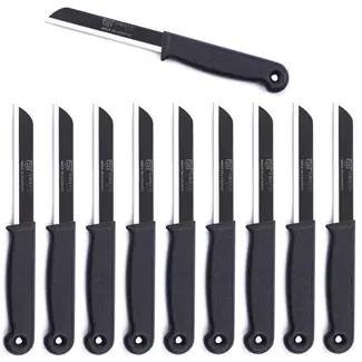 Solingen Kartelmes – Tomatenmes met Kartel – RVS – 18,5 cm met Blade Cover – Zwart – 10 stuks