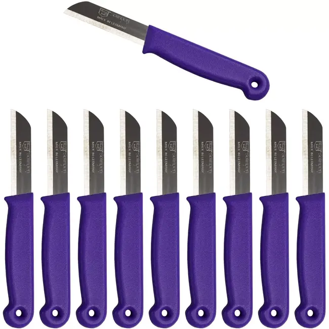 Solingen Schilmesje – RVS Glad – 16 cm met Blade Cover – Paars – 500 Stuks