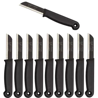 Solingen Schilmesje – RVS Glad – 16 cm met Blade Cover – Zwart – 500 Stuks