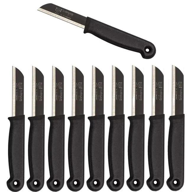 Solingen Schilmesje – RVS Glad – 16 cm met Blade Cover – Zwart – 500 Stuks