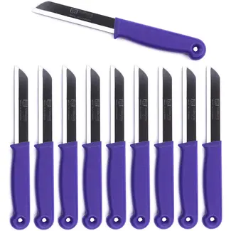 Solingen Schilmesje – RVS Glad – 18,5 cm met Blade Cover – Paars – 500 Stuks